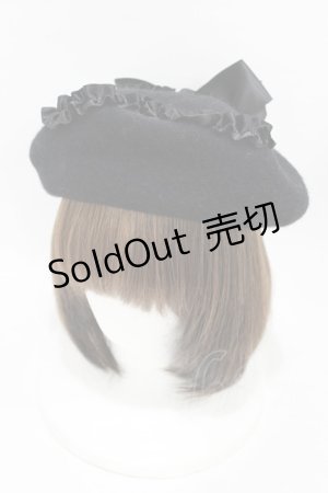 画像: Princess Melody / フリルハートベレー  ブラック H-25-06-19-1004-EL-AC-NS-ZH