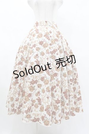 画像: metamorphose / 【プラスサイズ】ゴブラン風くまちゃんロングフレアスカート プラスサイズ オフ白 H-25-06-19-1038-ME-SK-NS-ZH