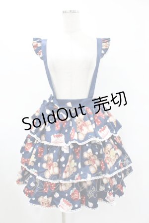 画像: Eieyomi（海外ロリータブランド） / Strawberry Cake Bearスカート Free ネイビー H-25-06-19-1044-0-SK-NS-ZH