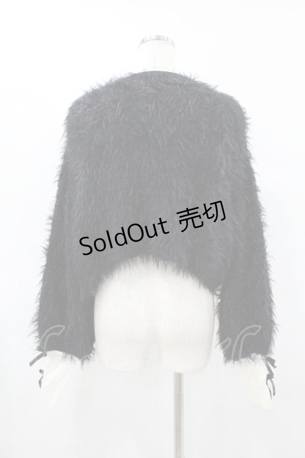 画像2: Me roir / あざといシャギーニットカーデ M ブラック H-25-06-19-1060-0-TO-NS-ZT425 (2)