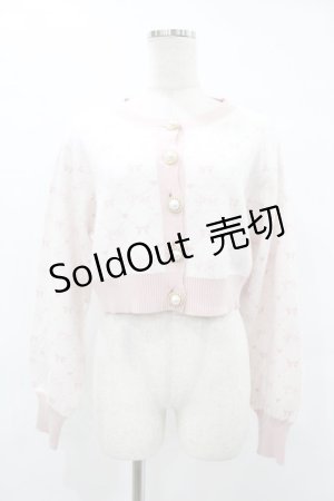 画像: Princess Melody / モノグラムショートカーデ Free オフ/ピンク H-25-06-19-1061-EL-TO-NS-ZH
