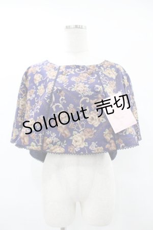画像: metamorphose / 【プラスサイズ】ゴブラン風くまちゃんダブルボタンケープ プラスサイズ ネイビー H-25-06-19-1024-ME-JA-NS-ZH