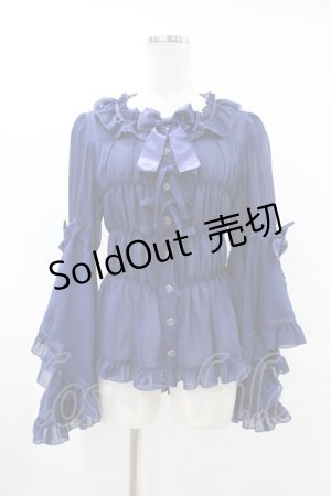 画像: metamorphose / スクエアあきロング姫袖ブラウス サイズ1 ネイビー H-25-06-19-1026-ME-BL-NS-ZH