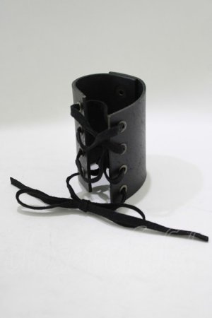 画像: Na+H / レースアップベルトブレスレット  黒 H-25-06-19-061-PU-AC-KB-ZH