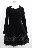 画像1: Moi-meme-Moitie / 別珍後ろ編み上げワンピース  ブラック H-25-06-19-007-MO-OP-KB-ZH (1)