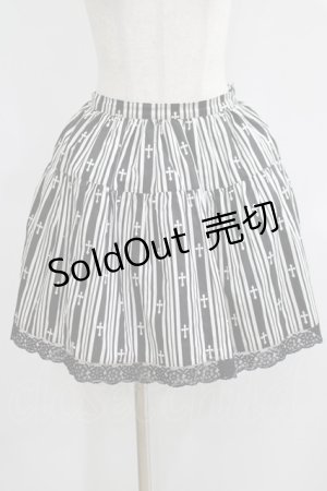 画像: BPN / クロスストライプティアードスカート  黒×白 H-25-06-19-015-GO-SK-KB-ZH