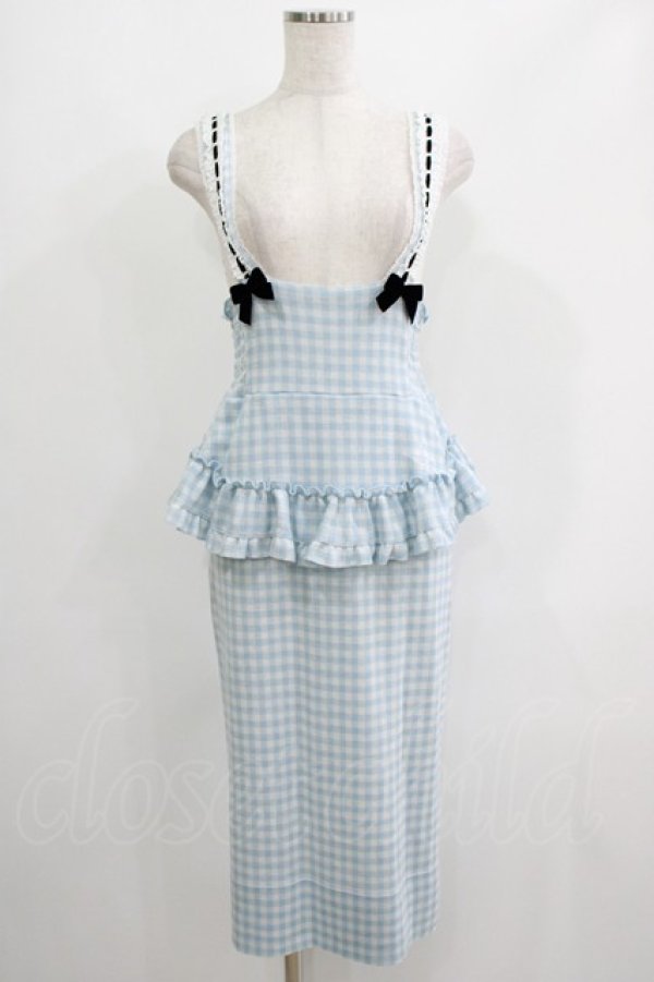 画像1: Katie / SUNDAY CHECK apron skirt S BLUE H-25-06-19-025-LO-SK-KB-ZH (1)
