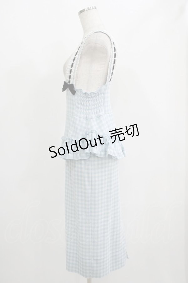 画像2: Katie / SUNDAY CHECK apron skirt S BLUE H-25-06-19-025-LO-SK-KB-ZH (2)