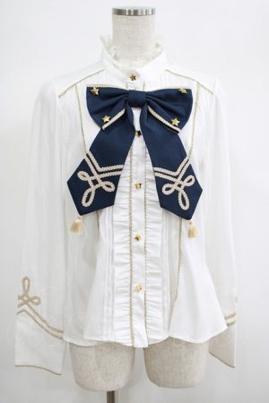 画像: Angelic Pretty / CIRCUS Ribbonブラウス Free オフ/ネイビー H-25-06-20-043-AP-BL-NS-ZH