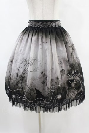 画像: abilletage / ヴィランズ柄シフォンスカート(ミディアム) ミディアム丈 ブラック H-25-06-20-1032-GO-SK-KB-ZH
