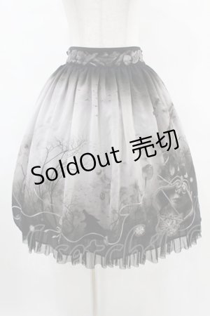 画像: abilletage / ヴィランズ柄シフォンスカート(ミディアム) ミディアム丈 ブラック H-25-09-30-007-GO-SK-KB-ZH