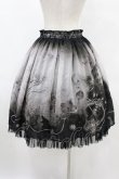 画像2: abilletage / ヴィランズ柄シフォンスカート(ミディアム) ミディアム丈 ブラック H-25-06-20-1032-GO-SK-KB-ZH (2)