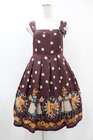 画像: Leur Getter / Rabbit tea time水玉ブローチ付きキャミワンピース  ワイン H-25-06-20-1035-LU-OP-KB-ZH