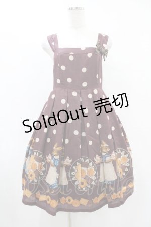 画像: Leur Getter / Rabbit tea time水玉ブローチ付きキャミワンピース  ワイン H-25-06-20-1035-LU-OP-KB-ZH