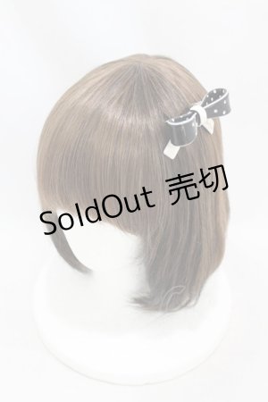画像: Leur Getter / リボンバレッタ  オフ×黒 H-25-06-20-1006-LU-AC-KB-ZH