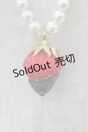 画像: Q-pot. / Strawberry Chocolate Fondueネックレス  ホワイトパール H-25-10-03-1014-QP-AC-KB-ZH