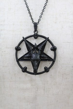 画像: KILL STAR / バフォメットネックレス  黒 H-25-06-20-1017-SL-AC-KB-ZH