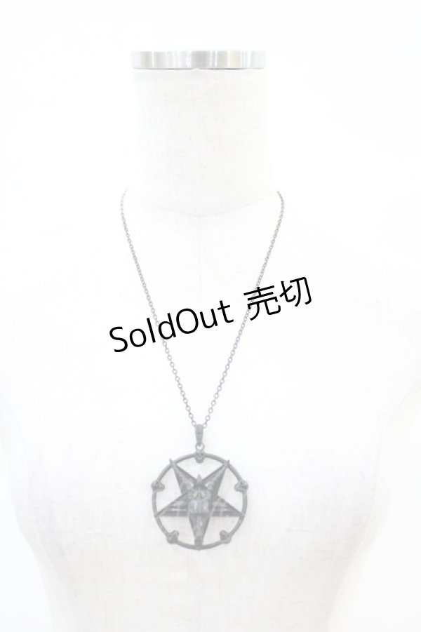 画像2: KILL STAR / バフォメットネックレス  黒 H-25-06-20-1017-SL-AC-KB-ZH (2)