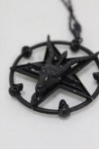 画像3: KILL STAR / バフォメットネックレス  黒 H-25-06-20-1017-SL-AC-KB-ZH (3)