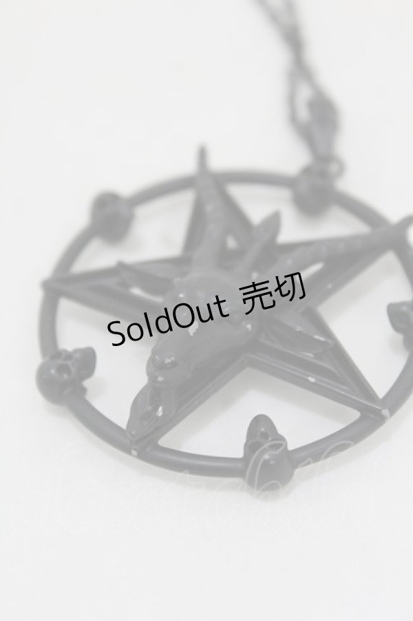 画像3: KILL STAR / バフォメットネックレス  黒 H-25-06-20-1017-SL-AC-KB-ZH (3)