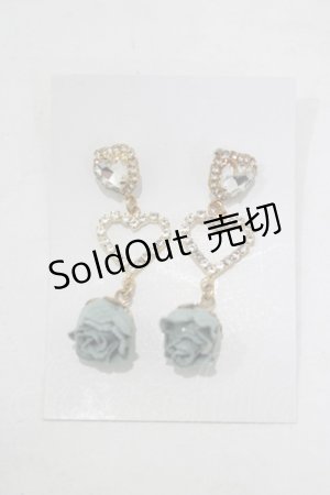 画像: Rojita / ハート&ローズピアス  ブルー H-25-06-20-057-LO-AC-NS-ZH