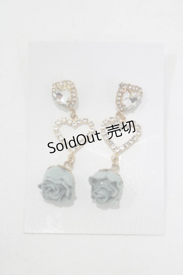 画像1: Rojita / ハート&ローズピアス  ブルー H-25-06-20-057-LO-AC-NS-ZH (1)