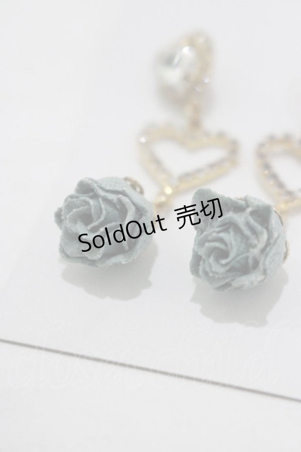 画像2: Rojita / ハート&ローズピアス  ブルー H-25-06-20-057-LO-AC-NS-ZH (2)