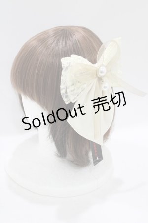 画像: Diable baiser / レースサテンフェミニンリボンバレッタ  アイボリー H-25-06-20-061-GO-AC-NS-ZH