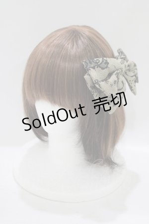 画像: metamorphose / スワンシャンデリアリボンバレッタ  オリーブ H-25-06-20-063-ME-AC-NS-ZH