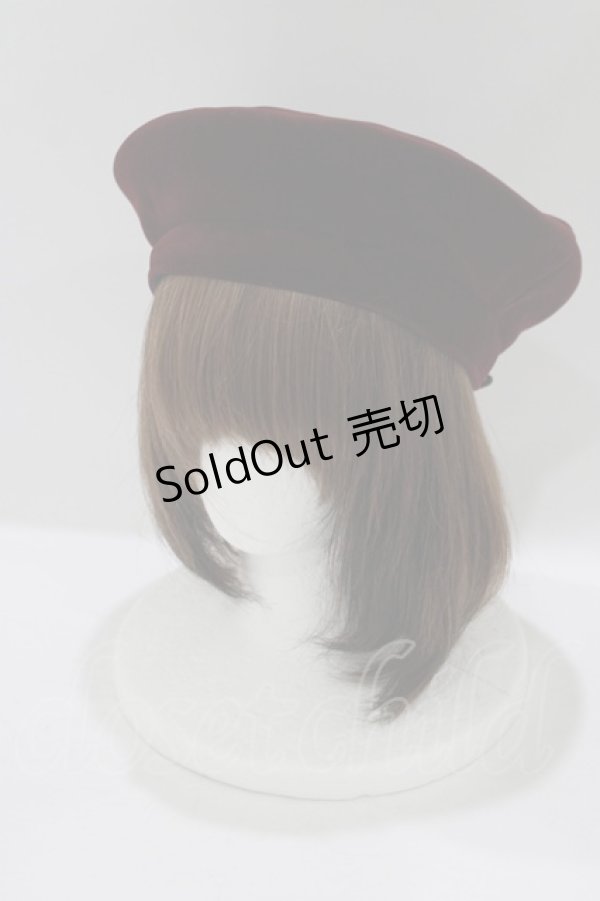 画像1: Fi.n.t / 別珍クラシカルベレー帽  BORDEAUX H-25-06-20-079-CA-AC-NS-ZH (1)