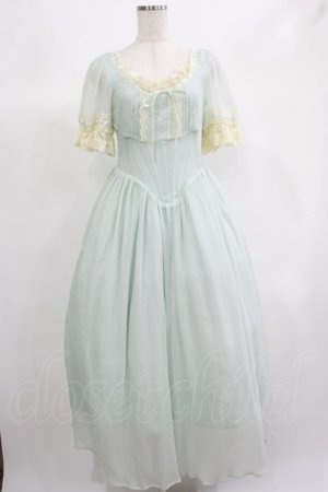 画像: Lace Made / レトロ ロマンチックプリンセスコルセットドレス M ブルー H-25-06-20-012-GO-OP-NS-ZH