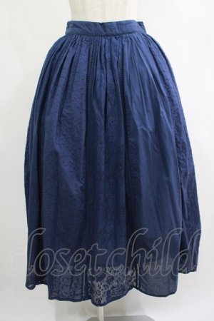 画像: axes femme / 縦切り替え刺繍スカート M ネイビー H-25-06-20-015-AX-SK-NS-ZH