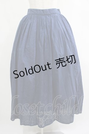 画像: axes femme / 縦切り替え刺繍スカート M ネイビー H-25-06-20-015-AX-SK-NS-ZH