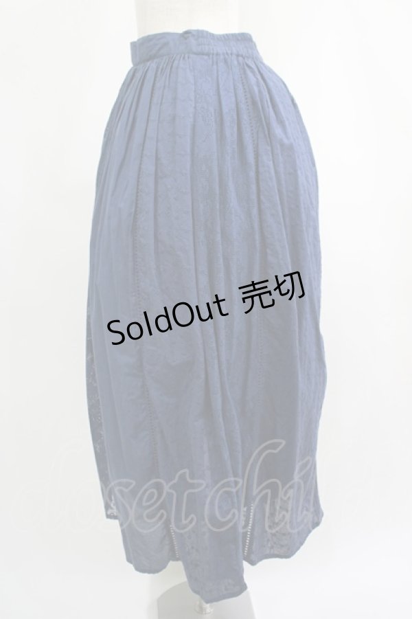 画像2: axes femme / 縦切り替え刺繍スカート M ネイビー H-25-06-20-015-AX-SK-NS-ZH (2)