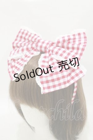 画像: Angelic Pretty / チェルシーギンガムカチューシャ  アカ H-25-06-21-005-AP-AC-NS-ZH