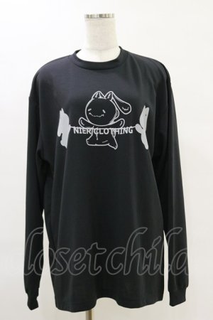 画像: NieR Clothing / プリントロングトップス  黒 H-25-06-21-047-PU-TO-KB-ZH