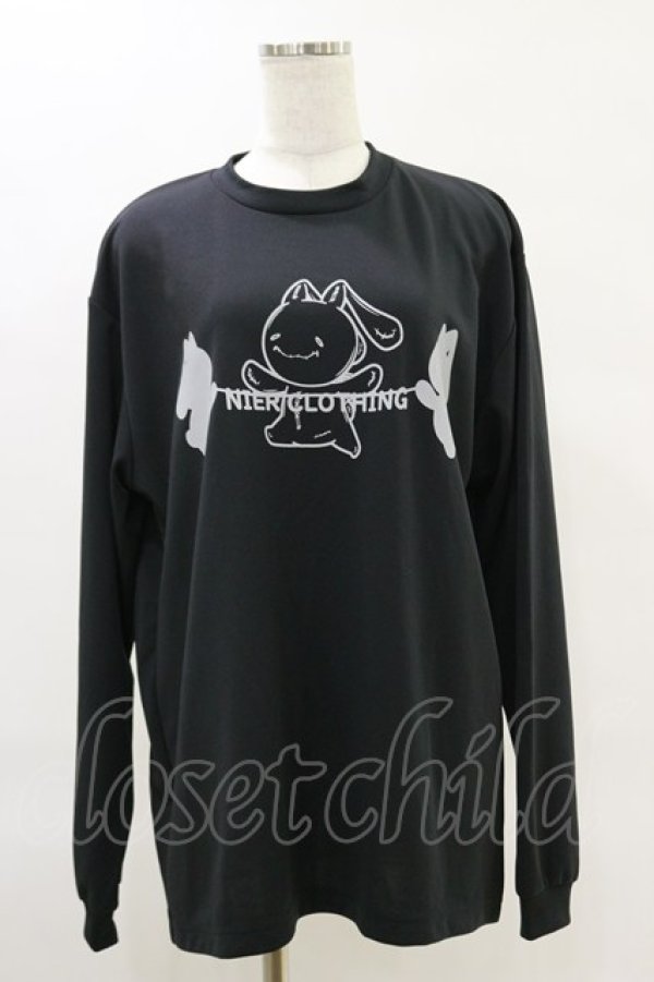 画像1: NieR Clothing / プリントロングトップス  黒 H-25-06-21-047-PU-TO-KB-ZH (1)