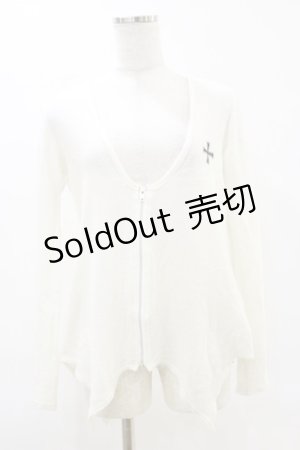 画像: PEACE NOW / 羽根プリントZIPカーディガン  オフホワイト H-25-06-21-051-PU-TO-KB-ZH