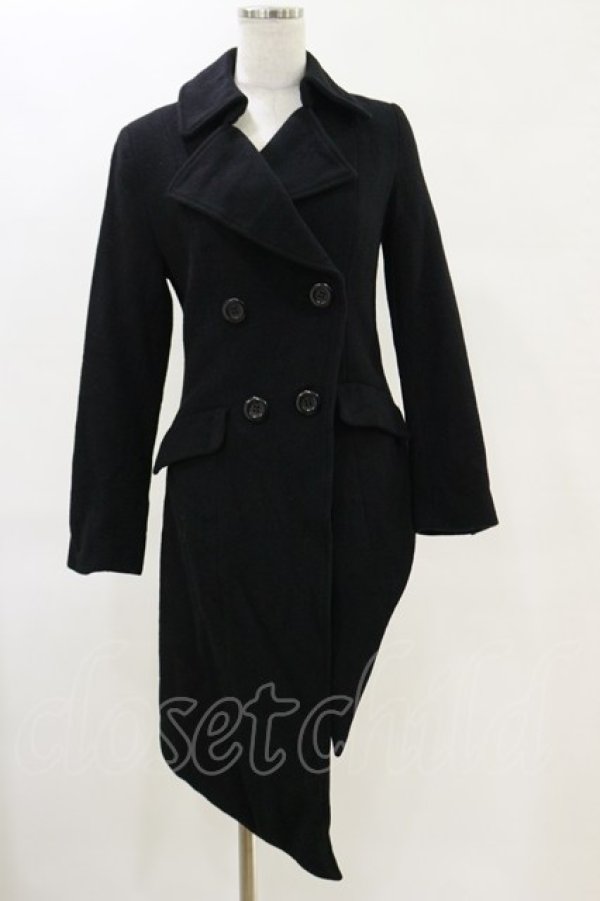 画像1: BPN / アシメウールコート  ブラック H-25-06-21-057-GO-CO-KB-ZT-C044 (1)