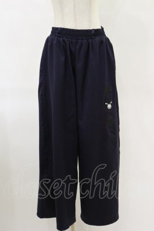 画像: NieR Clothing / サイド刺繍パンツ  ネイビー H-25-06-21-061-PU-PA-KB-ZH