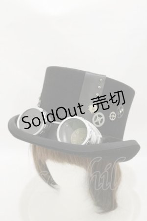 画像: corgi-corgi / スチームパンクシルクハット  黒 H-25-06-21-008-GO-AC-KB-ZH