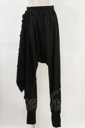 画像: NieR Clothing / レイヤード風サルエルパンツ  黒 H-25-06-21-062-PU-PA-KB-ZH