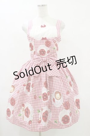 画像: Innocent World / ストロベリータルトチュールレースジャンパースカート M レッド H-25-06-21-070-IW-OP-NS-ZH