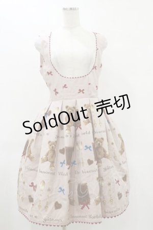 画像: Innocent World / ビスケットベアーコルセットジャンパースカート L ピンク H-25-06-21-072-IW-OP-NS-ZH