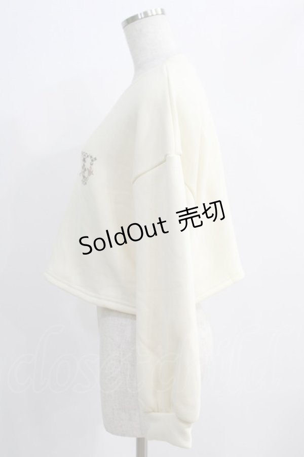 画像2: Fi.n.t / ローズクロスステッチロゴプリントスウェットプルオーバー Free IVORY H-25-06-21-1033-CA-TO-NS-ZH (2)