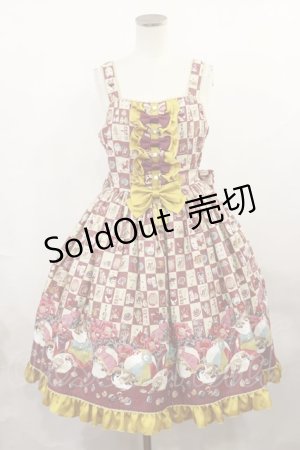 画像: metamorphose / 和柄ジャンパースカート＆リボンクリップセット（すずめのおはじき遊び） サイズ1（通常サイズ） えんじ H-25-06-21-1007-ME-OP-NS-ZH