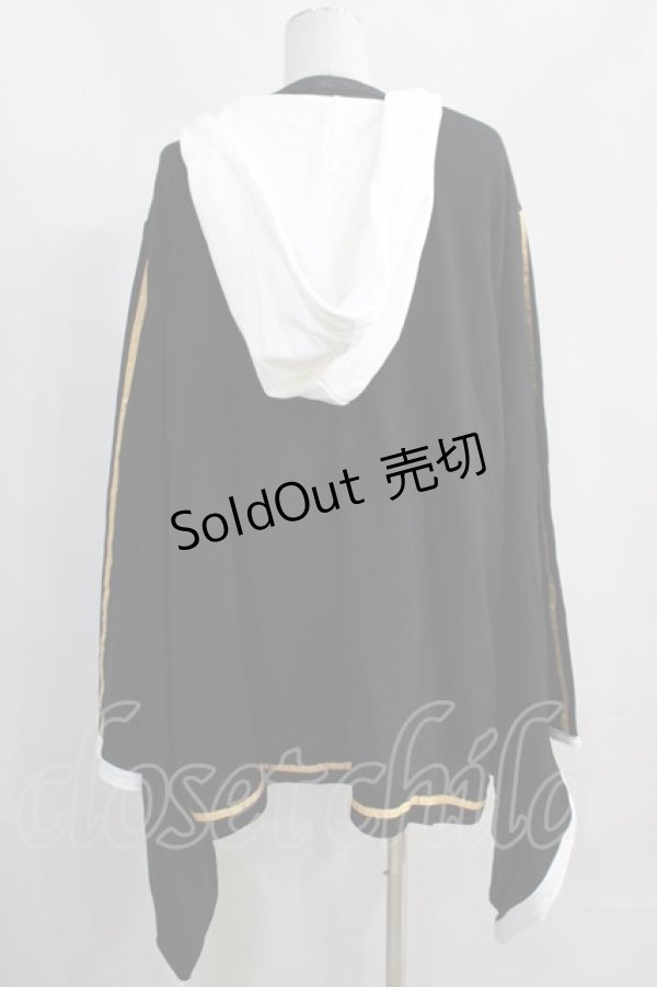 画像3: IRO+IRO / 風神雷神のドッキング和袖パーカー M ブラック/ホワイト H-25-06-21-1019-LO-TO-NS-ZH (3)