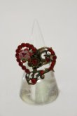 画像1: Michal Negrin / 薔薇ハートストーンリング  レッド H-25-06-21-012-LO-AC-KB-ZH (1)