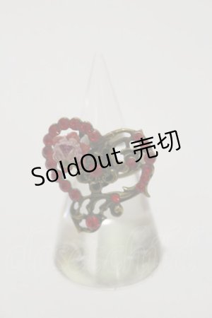 画像: Michal Negrin / 薔薇ハートストーンリング  レッド H-25-06-21-012-LO-AC-KB-ZH