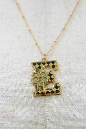 画像: Michal Negrin / イニシャルネックレス  E/ゴールド H-25-06-21-014-LO-AC-KB-ZH